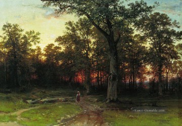 Ivan Ivanovich Shishkin Werke - Holz am Abend 1869 klassische Landschaft Ivan Ivanovich
